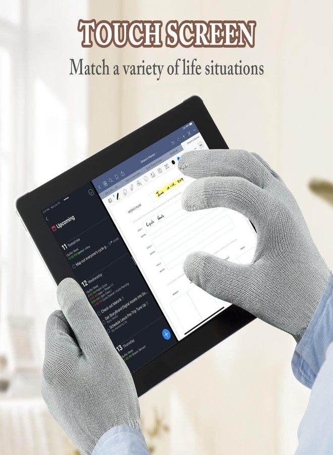 MIG4U Moisturizing Beauty Gloves Touch Screen Overnight Sleeping Glove Large for Men SPA, Dry Hands, Nighttime Lotion, UV Protection, Cosmetic Treatment, XL Gray 1 Pairs - Image 3